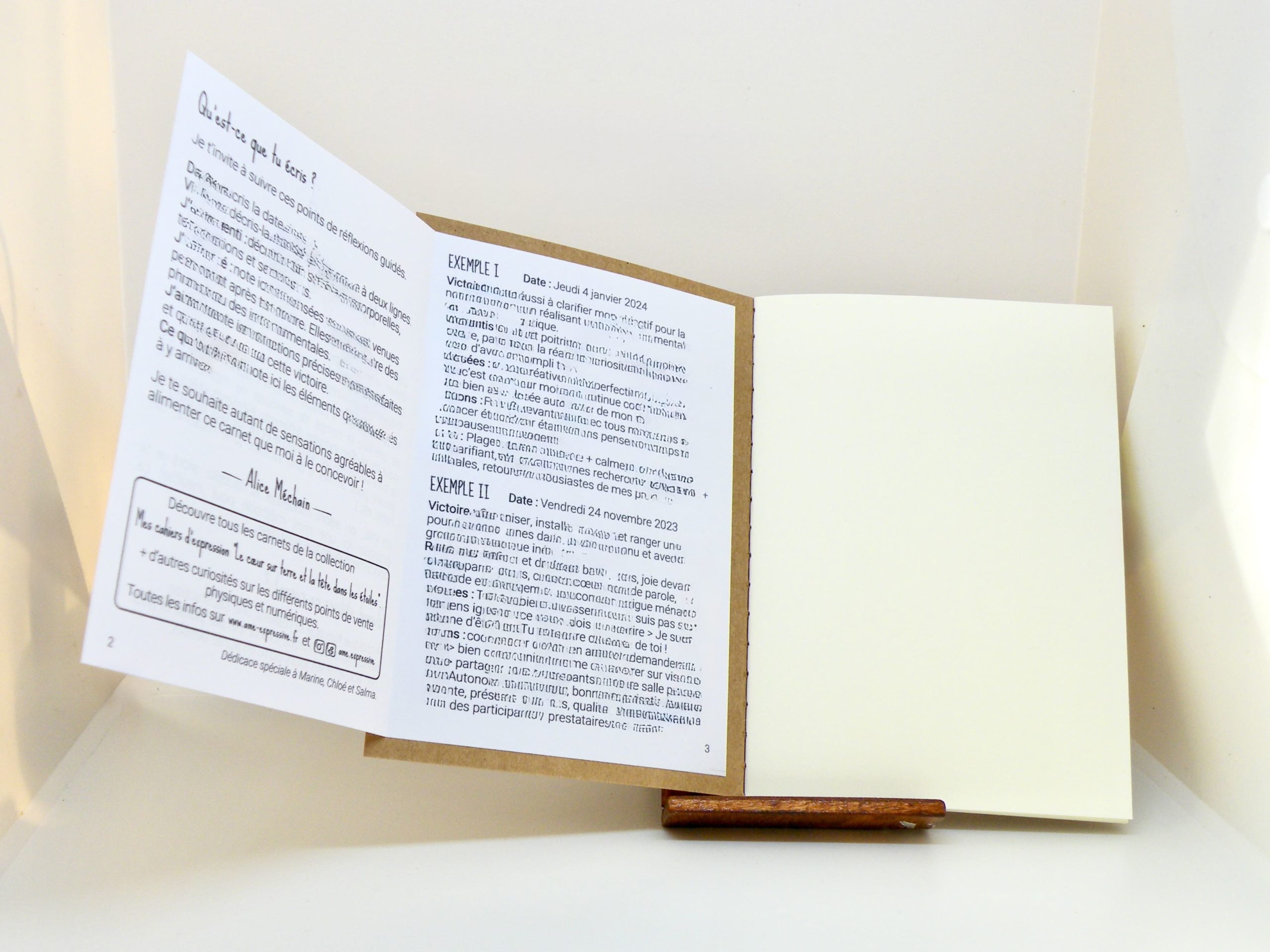 Page 2 et 3 du mode d'emploi de Mon carnet de Victoires - pour s’en souvenir et se souvenir ! Mon carnet de VICTOIRES fait partie des Carnets d'Expression de la collection "Le Cœur sur terre et la tête dans les étoiles". Distribution Du Baume Aux Cœurs - Concept store - Créations originales inspirantes. Créons des aujourd'hui pour mieux vivre demain. ACCOMPAGNEMENTS ATYPIQUES | CURIOSITÉS POÉTIQUES | ANIMATIONS CRÉATIVES www.ame-expressive.fr