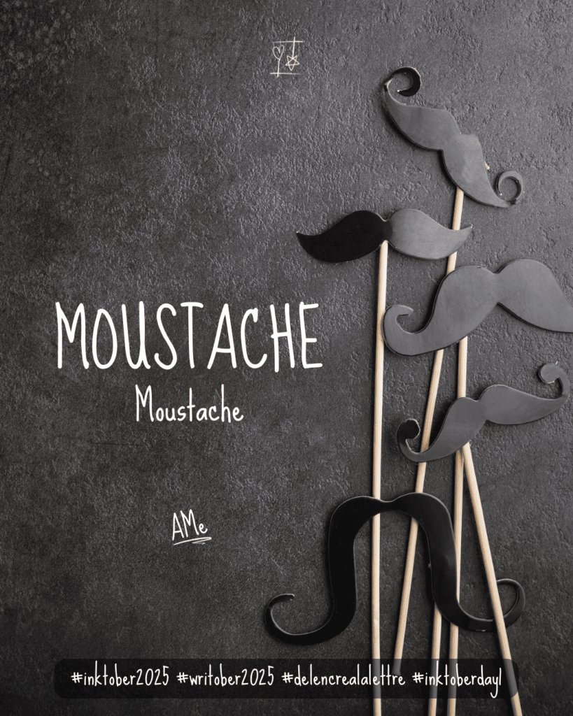 Inktober 2025 - défi d'écriture De l'encre à la lettre - Mot J1 - MOUSTACHE