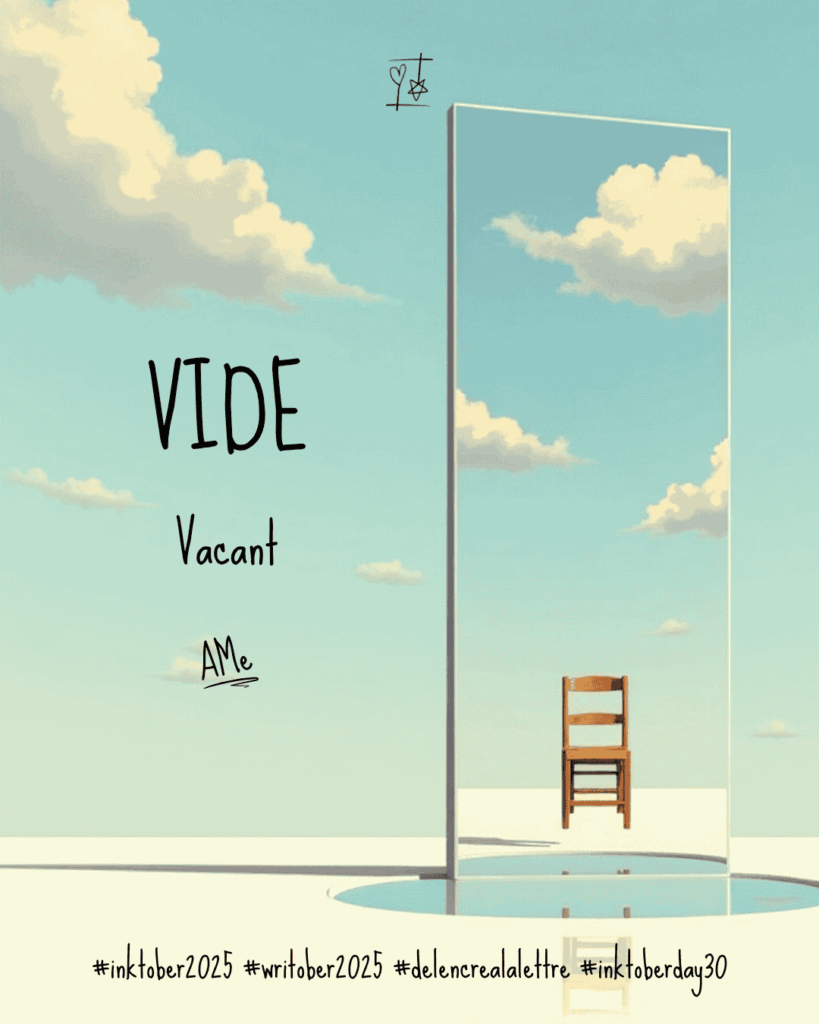 Inktober 2025 - défi d'écriture De l'encre à la lettre - Mot J30 - VIDE / Vacant