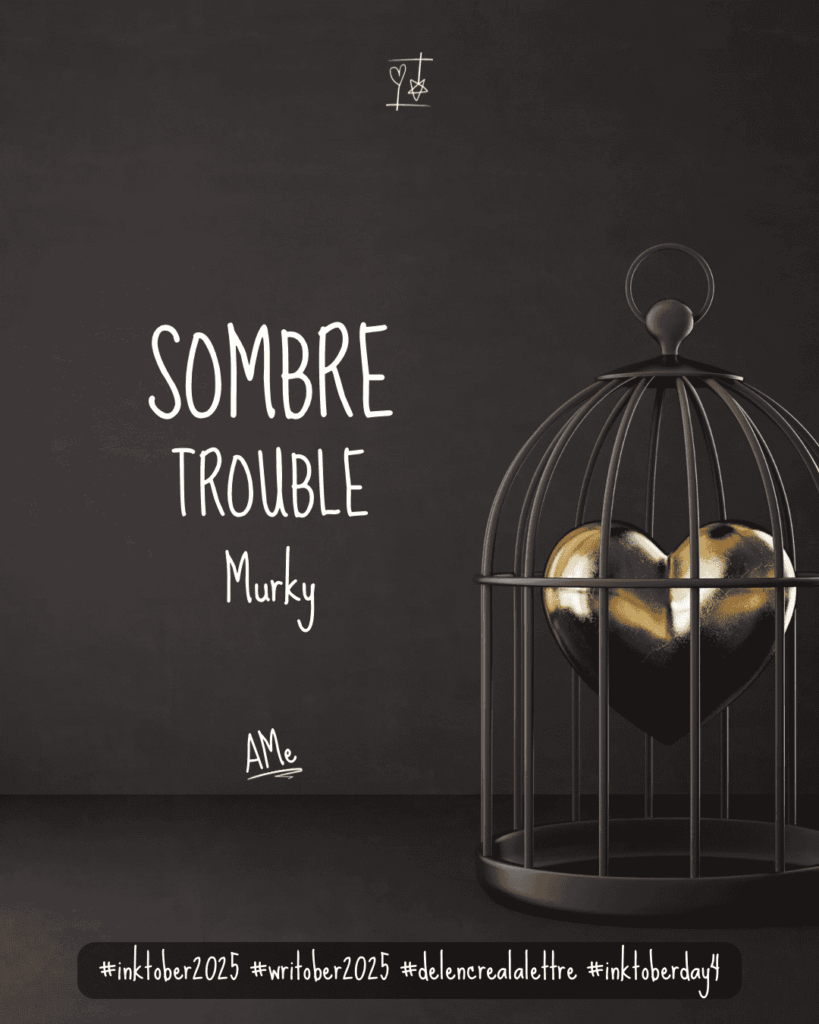 Inktober 2025 - défi d'écriture De l'encre à la lettre - Mot J4 - SOMBRE / TROUBLE - Murky