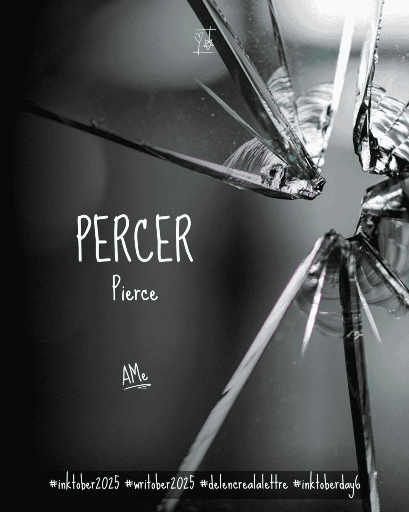 Inktober 2025 - défi d'écriture De l'encre à la lettre - Mot J6 - PERCER - Pierce