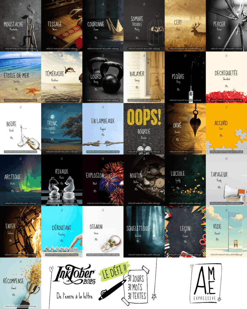 Inktober 2025 - défi d'écriture De l'encre à la lettre - Bilan et remerciements